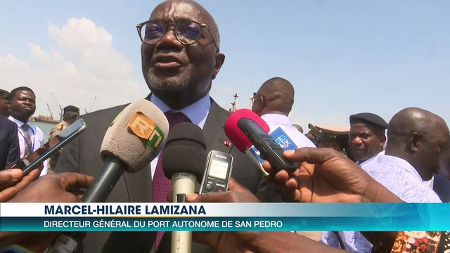 Le ministre des Transports Amadou Koné lance les travaux de dragage du Port de San Pedro