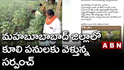 మహబూబాబాద్ జిల్లాలో కూలి పనులకు వెళ్తున్న సర్పంచ్ || ABN Telugu
