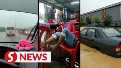 Heavy rains lead to flash floods in Meru, Puncak Alam