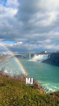 Beautiful Rainbow and Waterfall scenery #nature#naturebeauty#naturephotography#naturelovers#mj