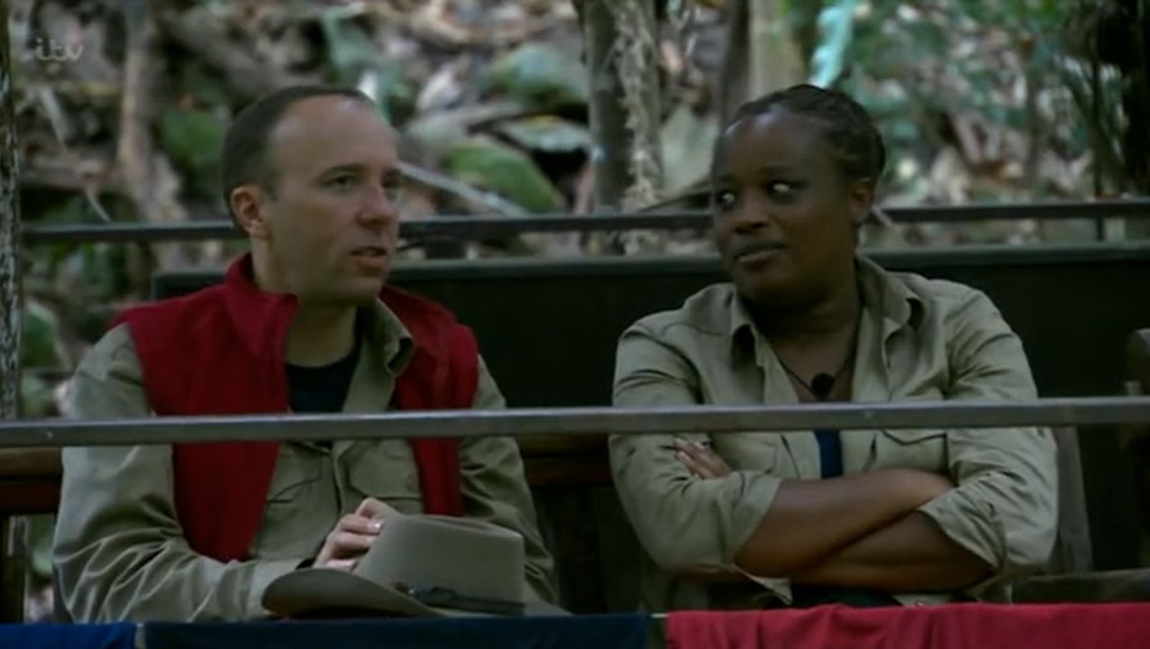 Charlene White asks Matt Hancock ‘why are you here?’ as he arrives in jungle