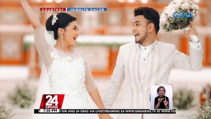 Groom na 'di sinasadyang maagaw ang linya ng bride sa kanilang kasal, good vibes ang hatid | 24 Oras