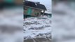 Storm Nicole: Building submerged by water after collapsing on Florida beach