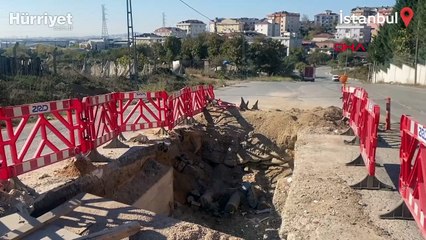 Tuzla'da 'yüksek gerilim' çukuruna otomobil düştü