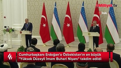 Cumhurbaşkanı Erdoğan'a 'Yüksek Düzeyli İmam Buhari Nişanı'