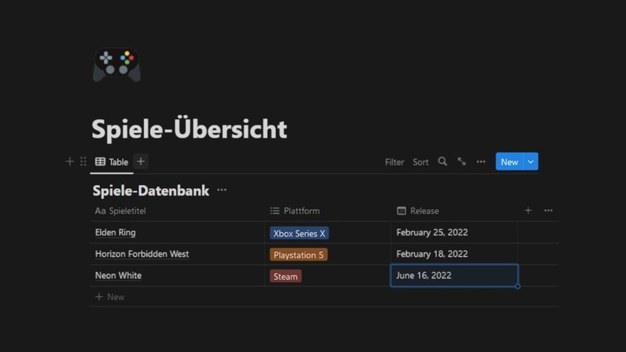 Erste Schritte: So baut ihr euer eigenes kleines Spiele-Backlog in Notion
