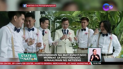 Groomsman na may kunot-noo moment sa photoshoot, kinaaliwan ng netizens | SONA