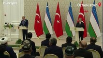 Cumhurbaşkanı Erdoğan ve Özbekistan Cumhurbaşkanı Mirziyoyev ortak basın toplantısı düzenledi.