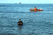 Denizde kaybolan şahsı arama çalışmalarına paramotorlu destek