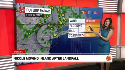 Nicole eyes New York City after landfall