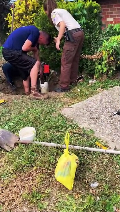 Fireman Rescue Toy Poodle Stuck in Narrow Pipe