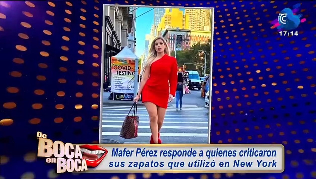 Mafer Pérez le responde a quienes criticaron sus zapatos que usó en New York