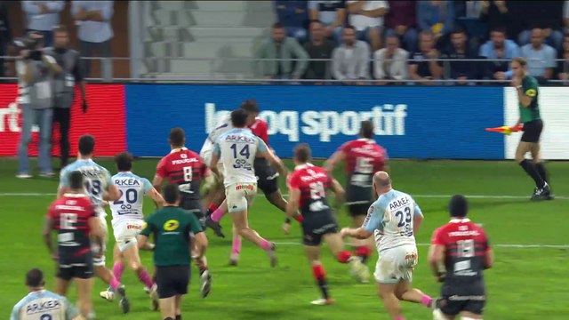 TOP 14 - Essai de Dimitri DELIBES (ST) - Aviron Bayonnais - Stade Toulousain - Saison 2022:2023