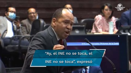 Diputado de Morena se mofa de legisladores que defienden al INE como “niño chillón”