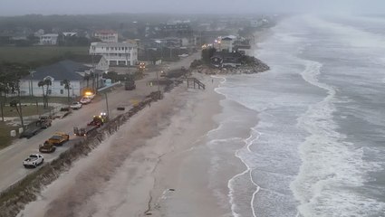 Crews working to repair sections of coastal highway washed out by Nicole