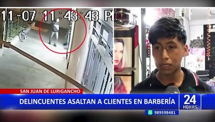 SJL: Delincuentes fuertemente armados asaltan a clientes en barbería