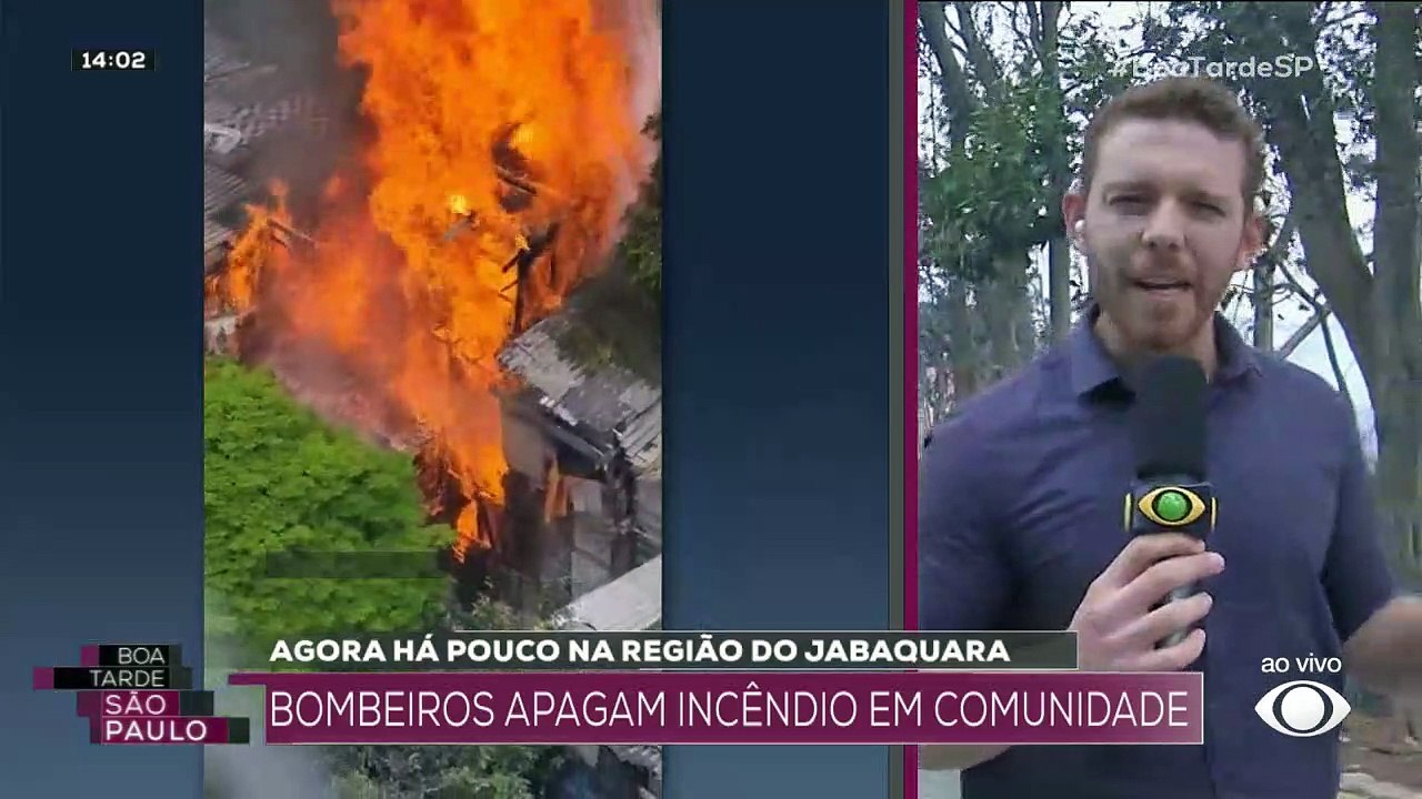 Bombeiros apagam incêndio em comunidade de São Paulo 16/11/2022 16:01:02