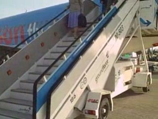 Exiting the plane