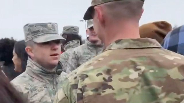 Military Dad Surprises Airman Son At Graduation