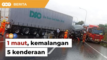 1 maut kemalangan babit 5 kenderaan