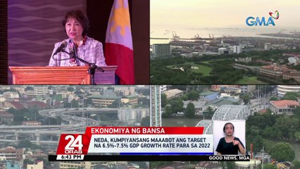 NEDA, kumpiyansang maaabot ang target na 6.5%-7.5% GDP growth rate para sa 2022 | 24 Oras