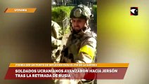 Soldados ucranianos avanzaron hacia Jersón tras la retirada de Rusia