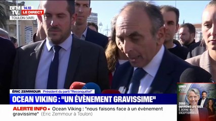 "Un événement gravissime et historique": Éric Zemmour donne une conférence de presse à Toulon où a accosté l'Ocean Viking
