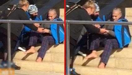 TikTok videosu çekmek isteyen Mehmet Ali Erbil, yalınayak halde görüntülendi