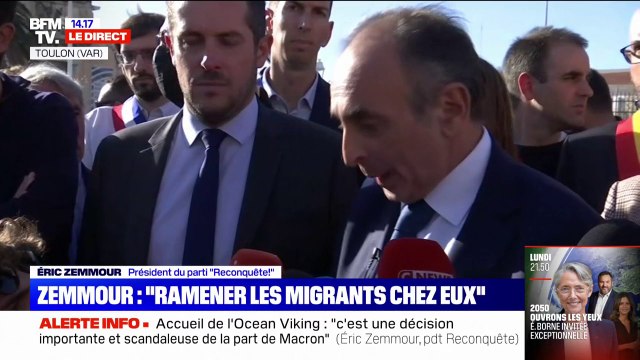 Les migrants sont somptueusement traités : Éric Zemmour critique la prise en charge des migrants de l'Ocean Viking par l'État