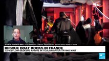 Migrant ship docks in France as row with Italy escalates