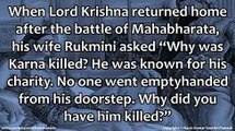 Why was Karan killed inspite with full of charity and virtues?