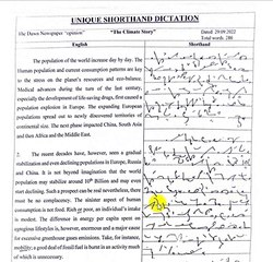 Unique Shorthand Dictation - Climate Change Story - 82 Word Per Minutes WPM - Viral Videos