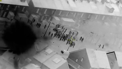 Gangs of youths throw fireworks at homes and police in shocking footage