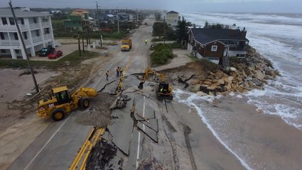 Workers repair critical coastal road in less than eight hours after Hurricane Nicole