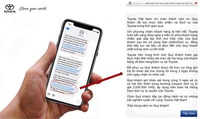 Chương Trình Khảo Sát Dịch Vụ Qua Tin Nhắn Của Toyota Việt Nam