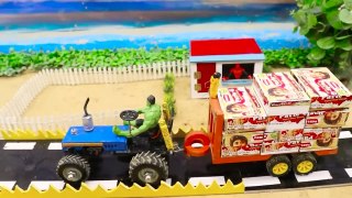 Diy Tractor Heavy truck Stuck In Mud With Parle G Science project | DIY tractor