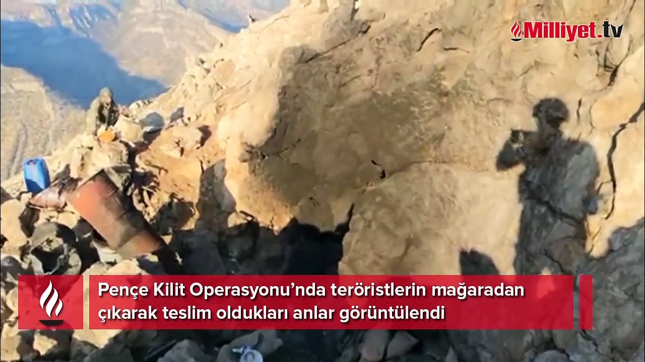 Komandolar etraflarını sardı! Pençe Kilit'te PKK'lı teröristlerin teslim olma anı