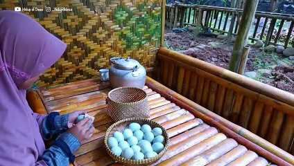 Duck egg harvest makes delicious duck egg preparations live in the village