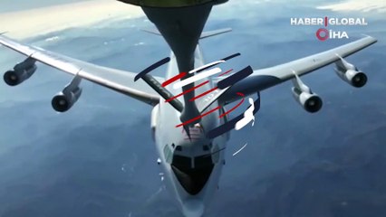 NATO’ya ait E-3A AWACS uçağına, Türk Hava Kuvvetleri'ne ait KC-135R tanker uçağı tarafından yakıt ikmali yapıldı