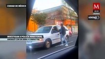 Investigan a policía ministerial que amenazo con arma a un conductor