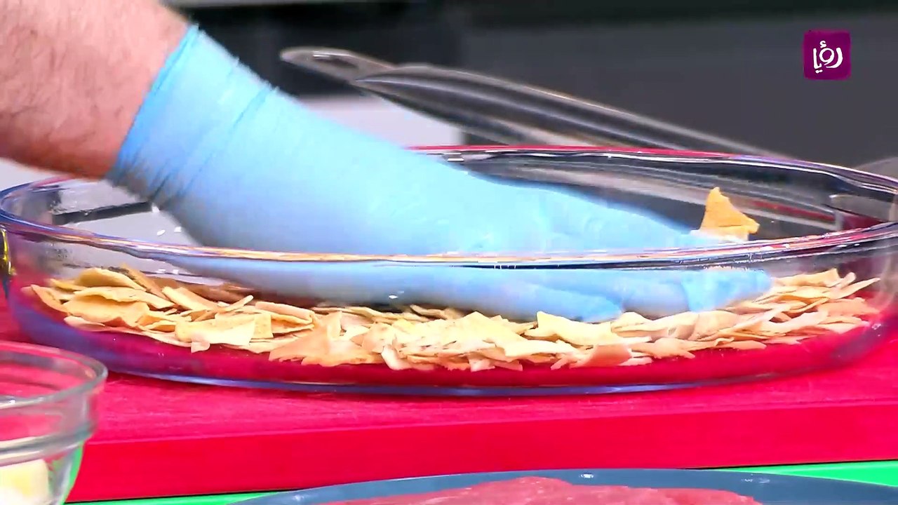 فتة البطاطا الحارة مع اللحم