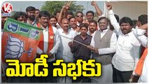 BJP Leader Vivek Venkataswamy Flags Off Vehicles Coming To PM Modi Public Meeting _ Peddapalli _ V6