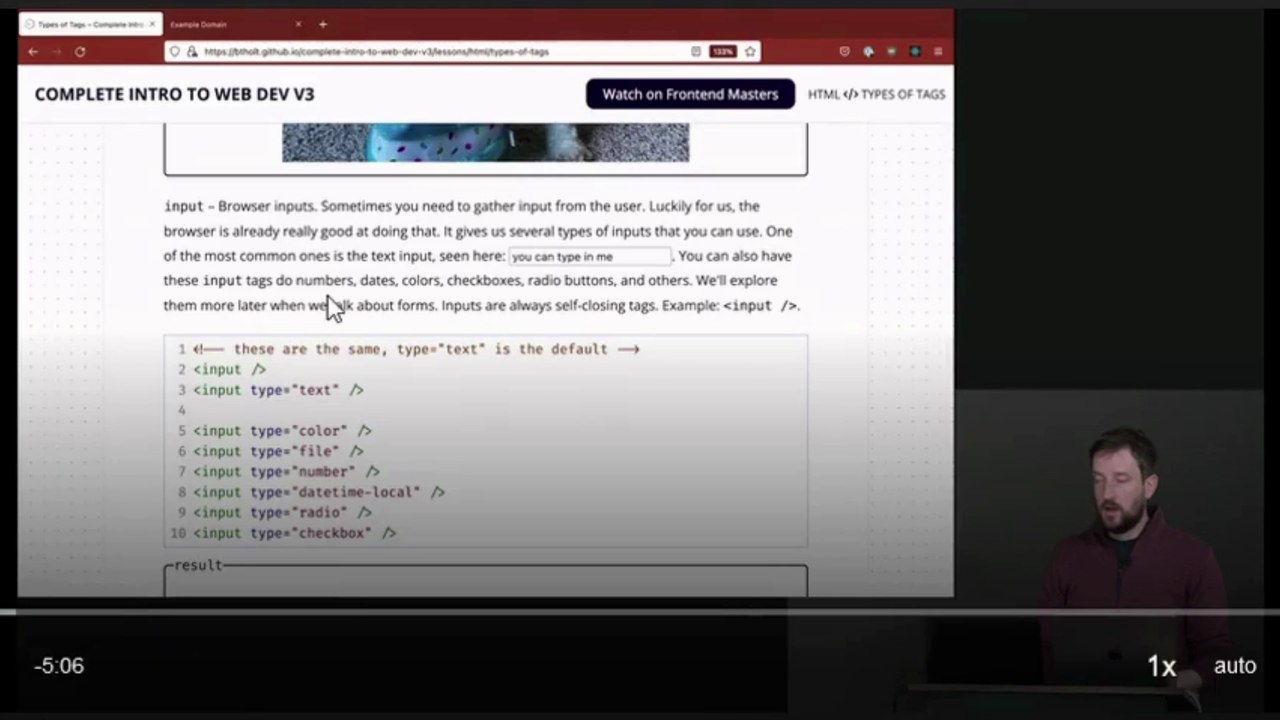 1. Input & Form Tags - Complete Intro to Web Development, v3