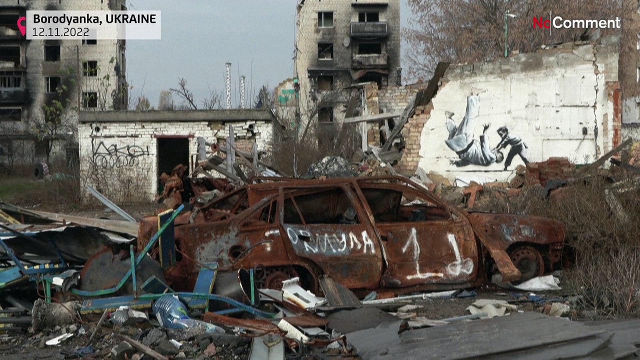 Banksy-Graffiti taucht in der Ukraine auf