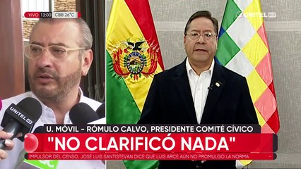 Rómulo Calvo habló sobre el mensaje presidencial de Luis Arce