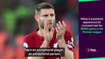 Klopp pays tribute to 'exceptional' Milner for 600-game milestone