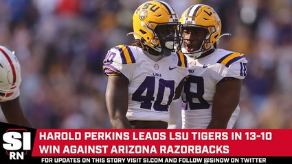 Harold Perkins Jr. Puts on a Show as No. 7 LSU Defeats Arkansas, 13-10