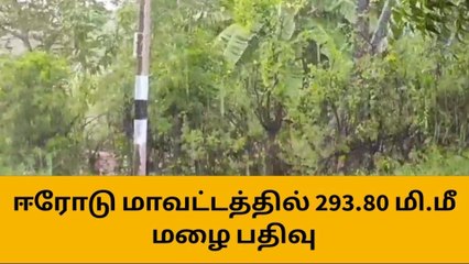 ஈரோடு மாவட்டத்தில் 293.80 மி.மீ மழை பதிவு