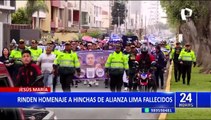 Jesús María: rinden homenaje a hinchas de Alianza Lima que fueron asesinados