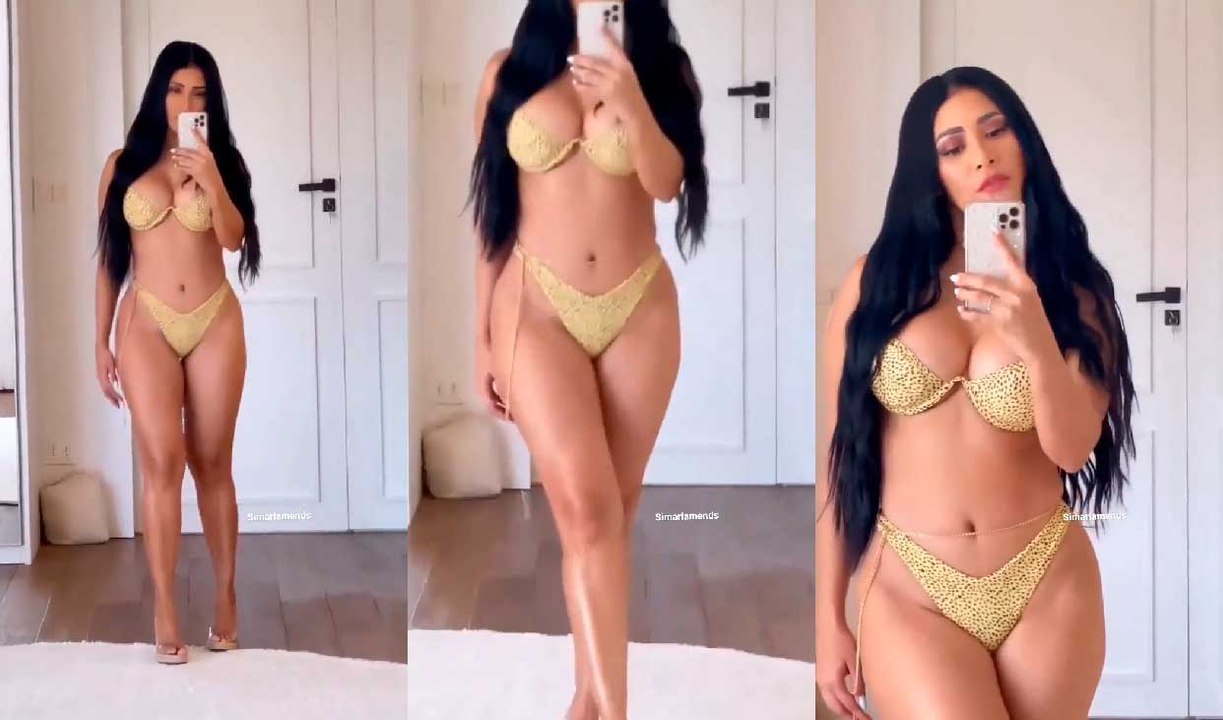 Simaria Mendes desfila de lingerie e arranca suspiros nas redes: 'Só começando'